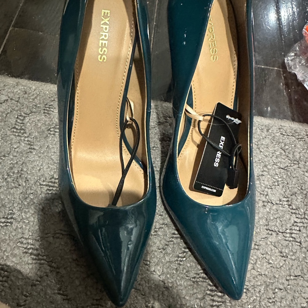 Express Blue and Green Stiletto Heels